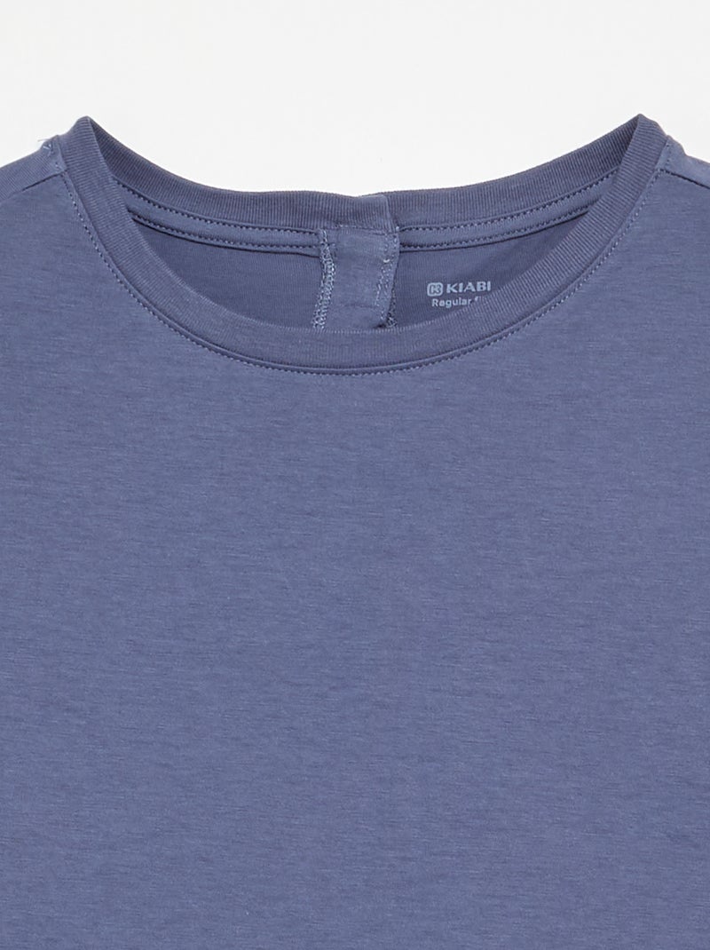 Bedrukt T-shirt met korte mouwen - gemakkelijk aan te trekken collectie Blauw - Kiabi