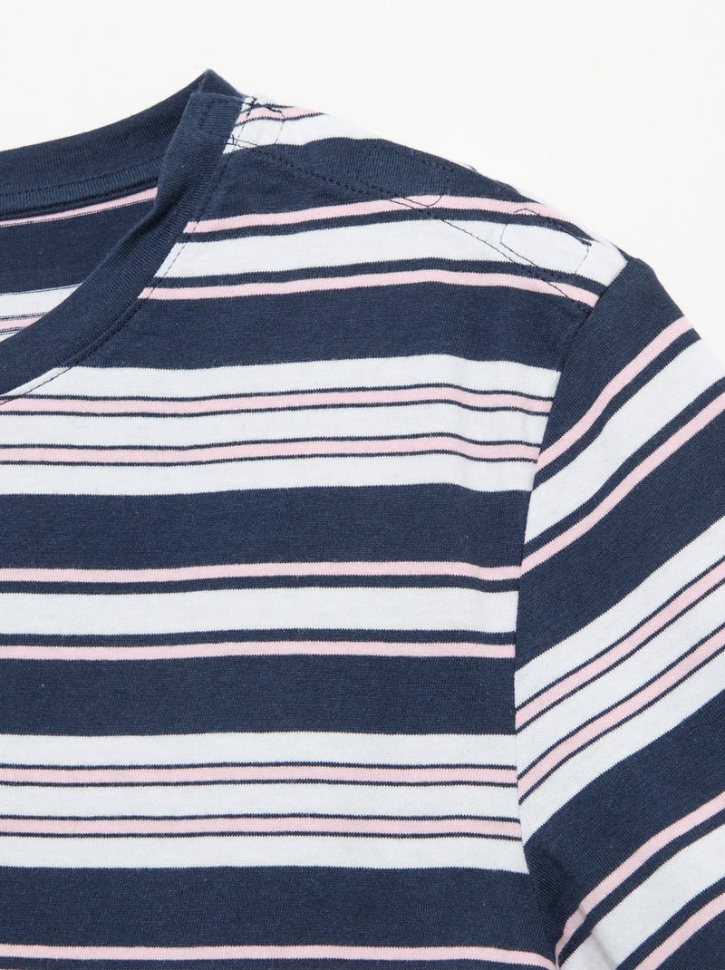 Bedrukt T-shirt met korte mouwen - Makkelijk aan te trekken Blauw - Kiabi