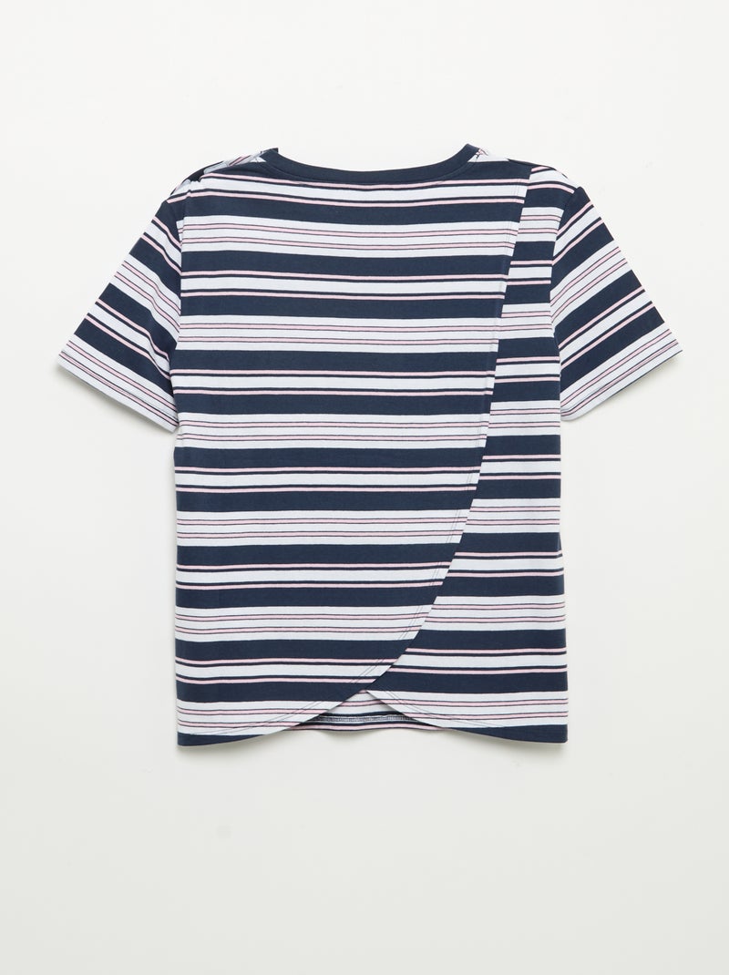 Bedrukt T-shirt met korte mouwen - Makkelijk aan te trekken Blauw - Kiabi
