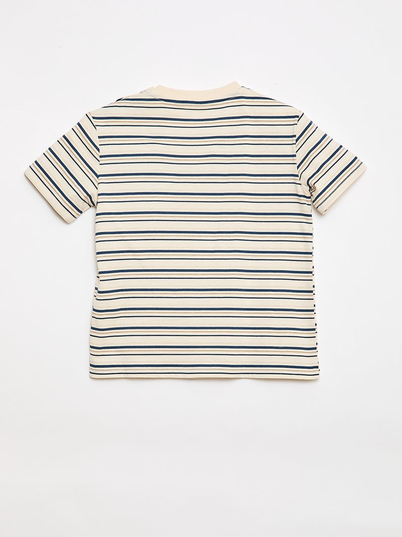 Bedrukt T-shirt met korte mouwen - Makkelijk aan te trekken collectie Biege - Kiabi