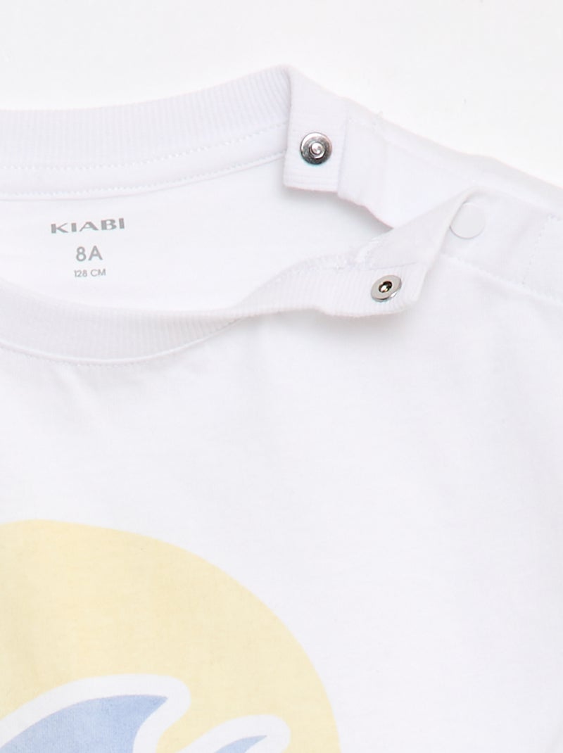 Bedrukt T-shirt met korte mouwen - Makkelijk aan te trekken collectie Wit - Kiabi