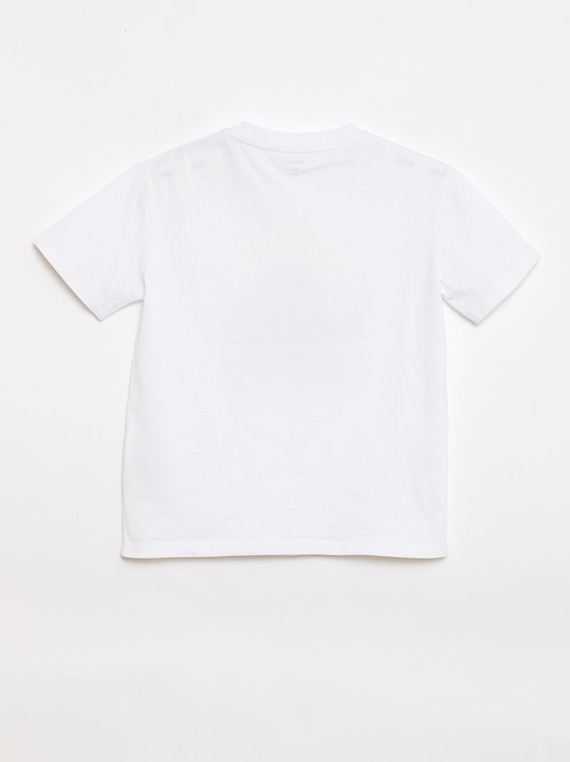 Bedrukt T-shirt met korte mouwen - Makkelijk aan te trekken collectie Wit - Kiabi