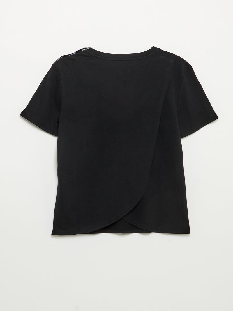 Bedrukt T-shirt met korte mouwen - Makkelijk aan te trekken Zwart - Kiabi