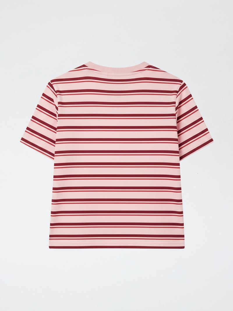Bedrukt T-shirt met korte mouwen en ronde hals Rood - Kiabi