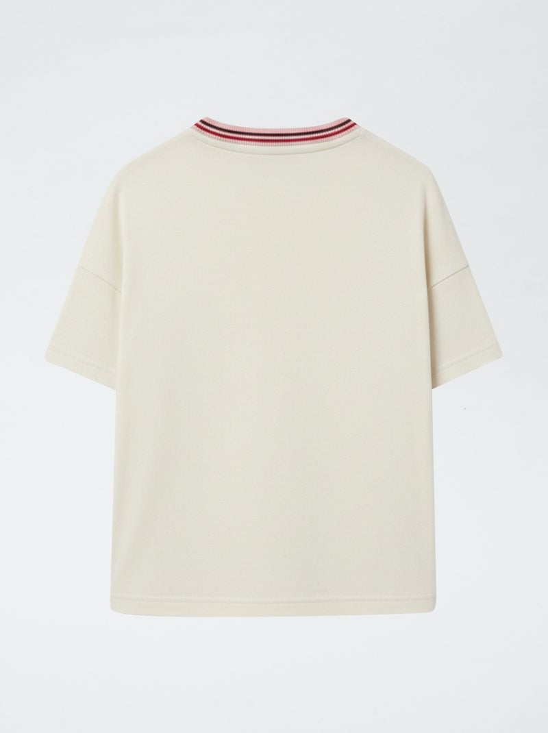 Bedrukt T-shirt met korte mouwen en ronde hals Wit - Kiabi