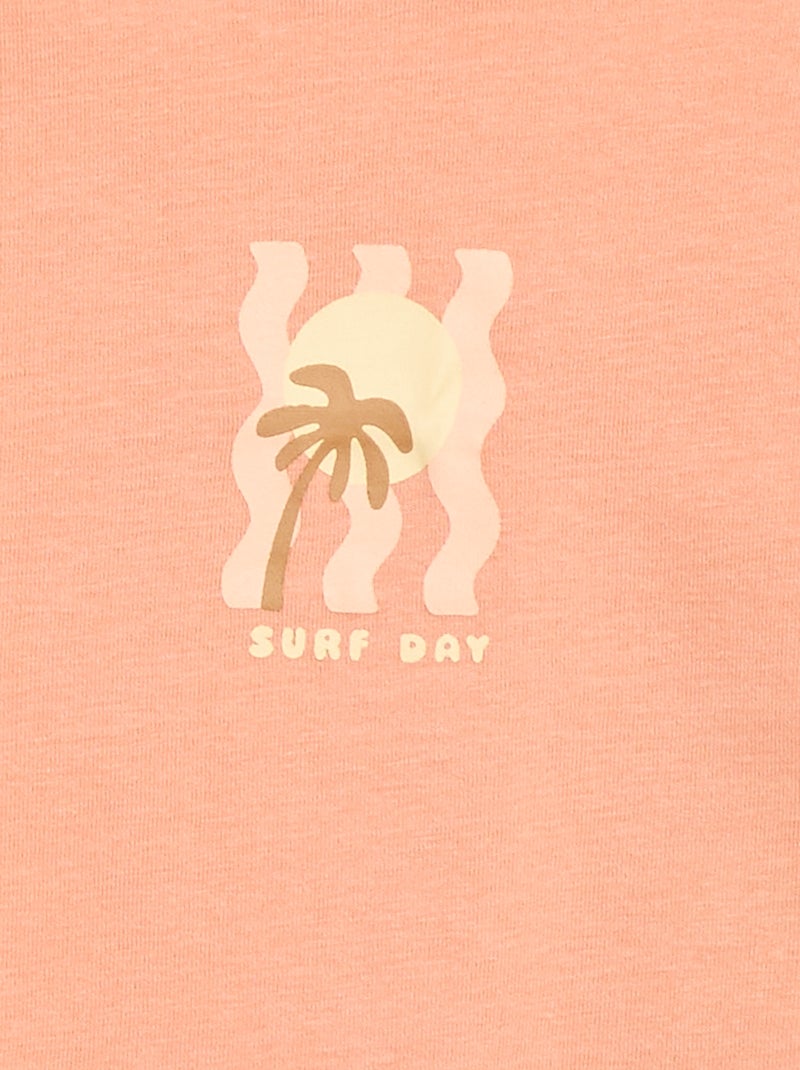 Bedrukt T-shirt met korte mouwen Oranje - Kiabi