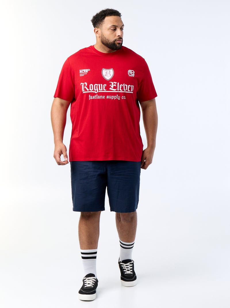Bedrukt T-shirt met korte mouwen Rood - Kiabi