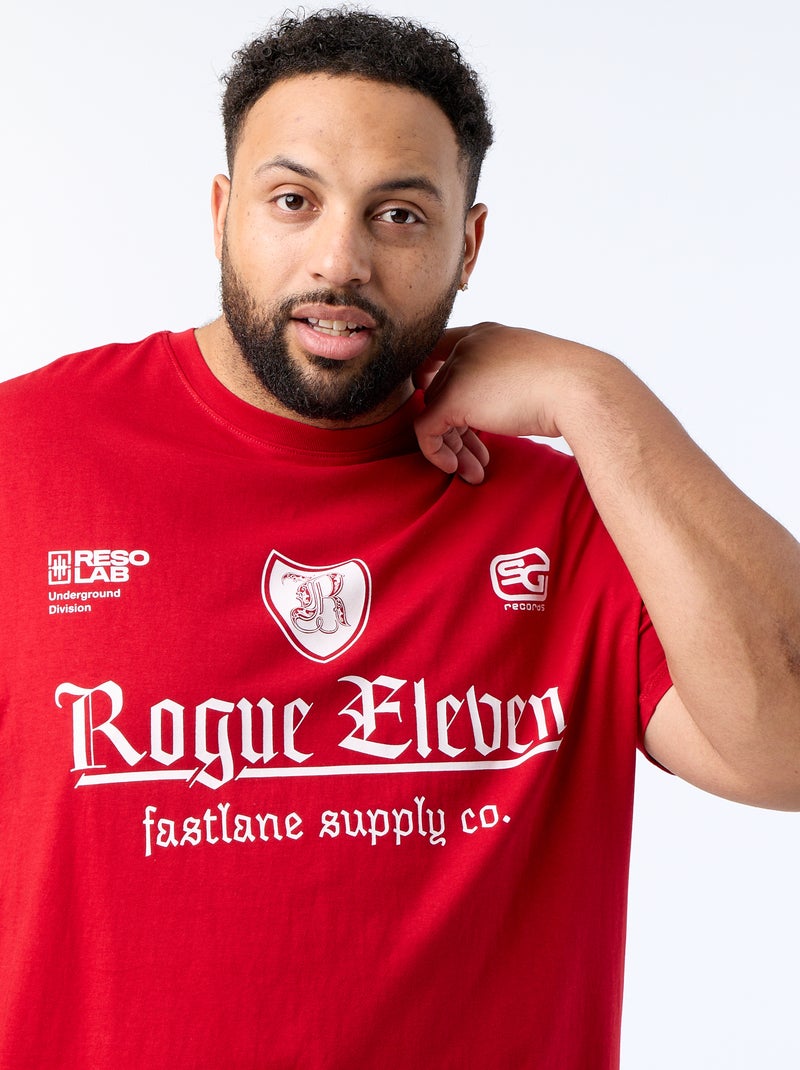 Bedrukt T-shirt met korte mouwen Rood - Kiabi