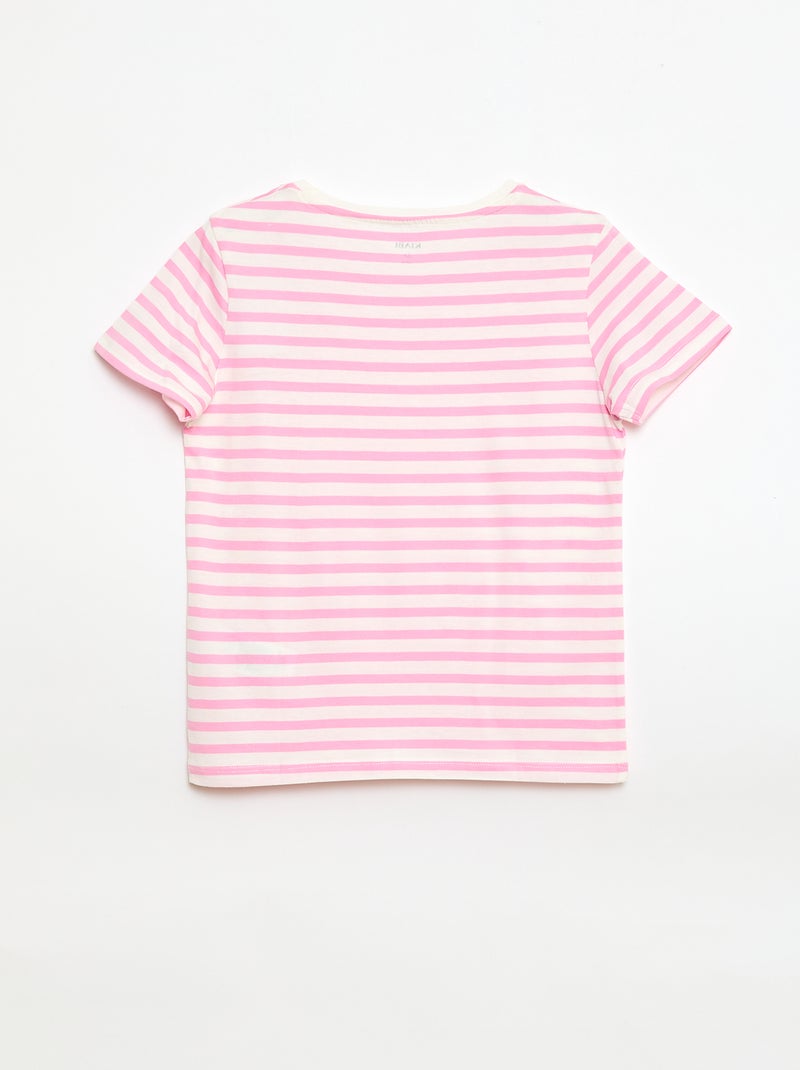 Bedrukt T-shirt met korte mouwen Rose - Kiabi