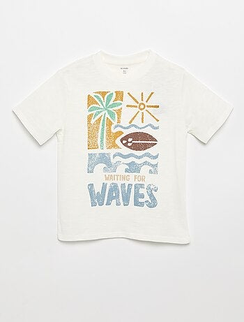 Bedrukt T-shirt met korte mouwen
