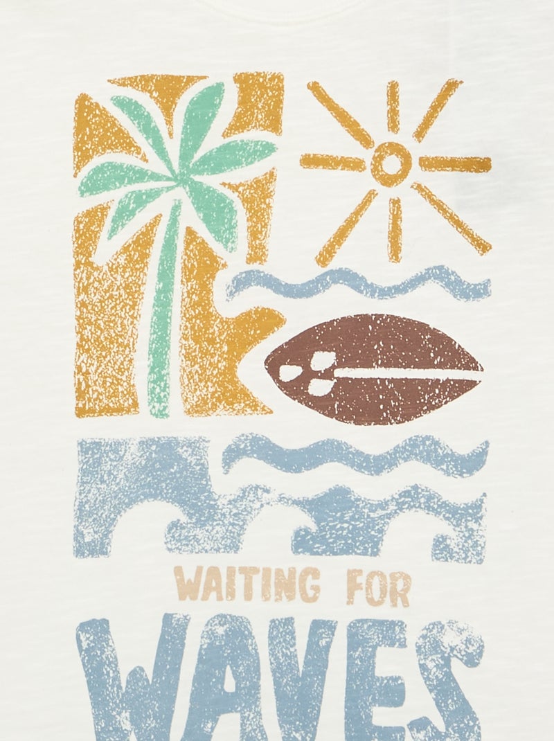 Bedrukt T-shirt met korte mouwen Wit - Kiabi