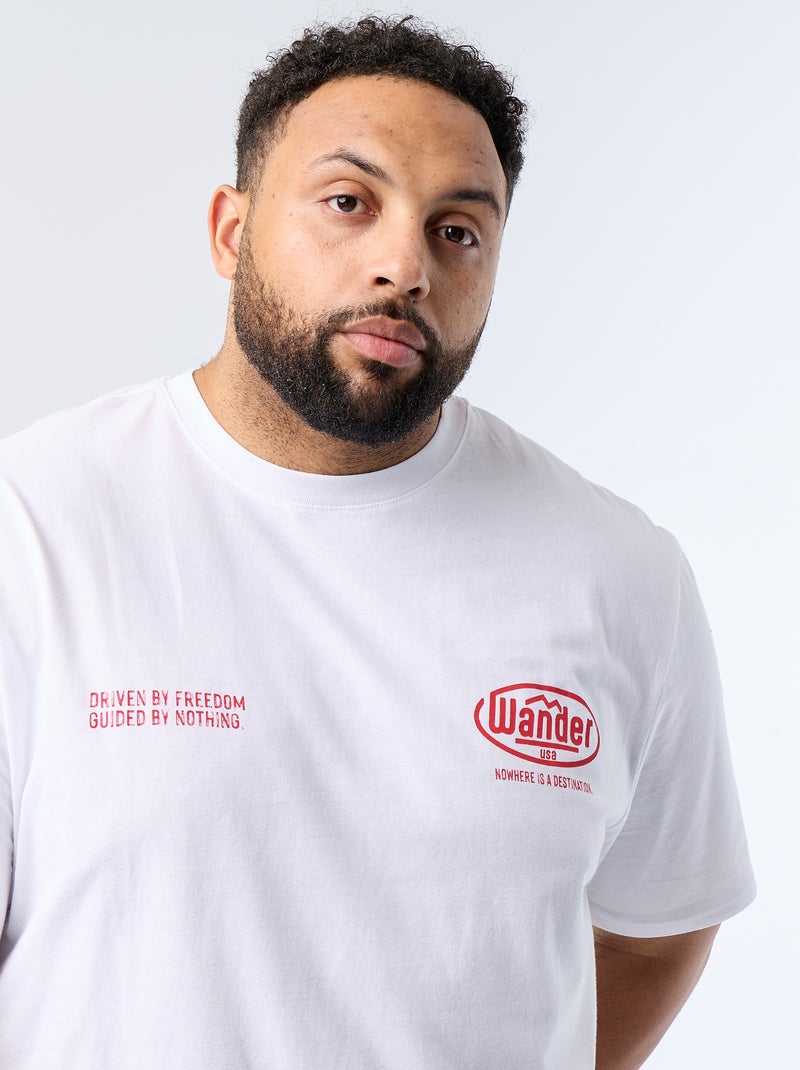 Bedrukt T-shirt met korte mouwen Wit - Kiabi