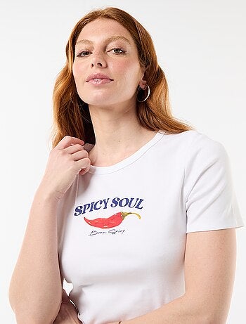 Bedrukt T-shirt met korte mouwen
