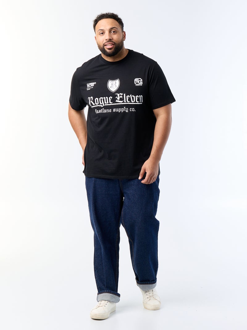 Bedrukt T-shirt met korte mouwen Zwart - Kiabi