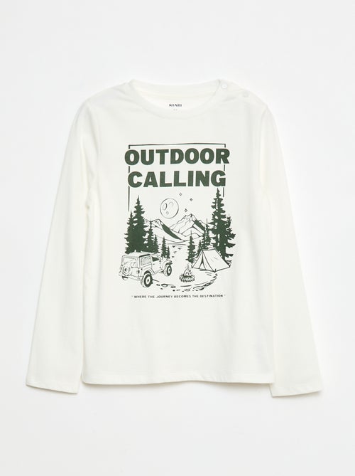 Bedrukt T-shirt met lange mouwen - collectie met aantrekgemak - Kiabi