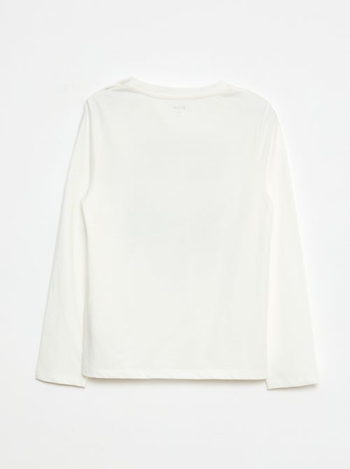 Bedrukt T-shirt met lange mouwen - collectie met aantrekgemak - Kiabi