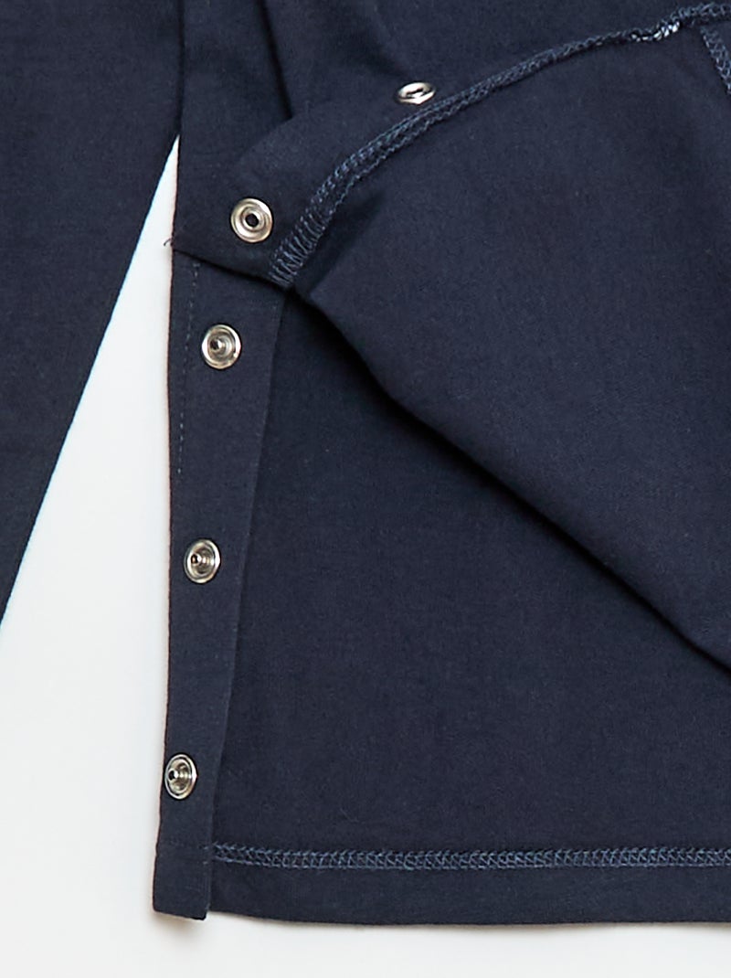 Bedrukt T-shirt met lange mouwen - gemakkelijk aan te trekken collectie Blauw - Kiabi