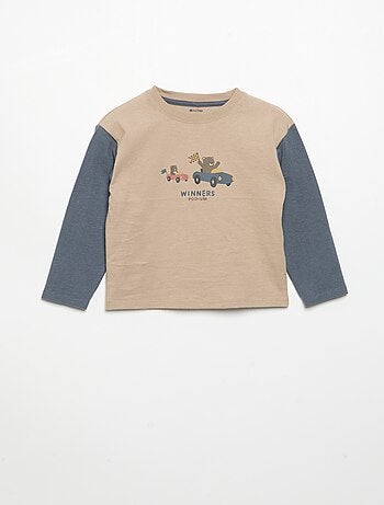 Bedrukt T-shirt met lange mouwen