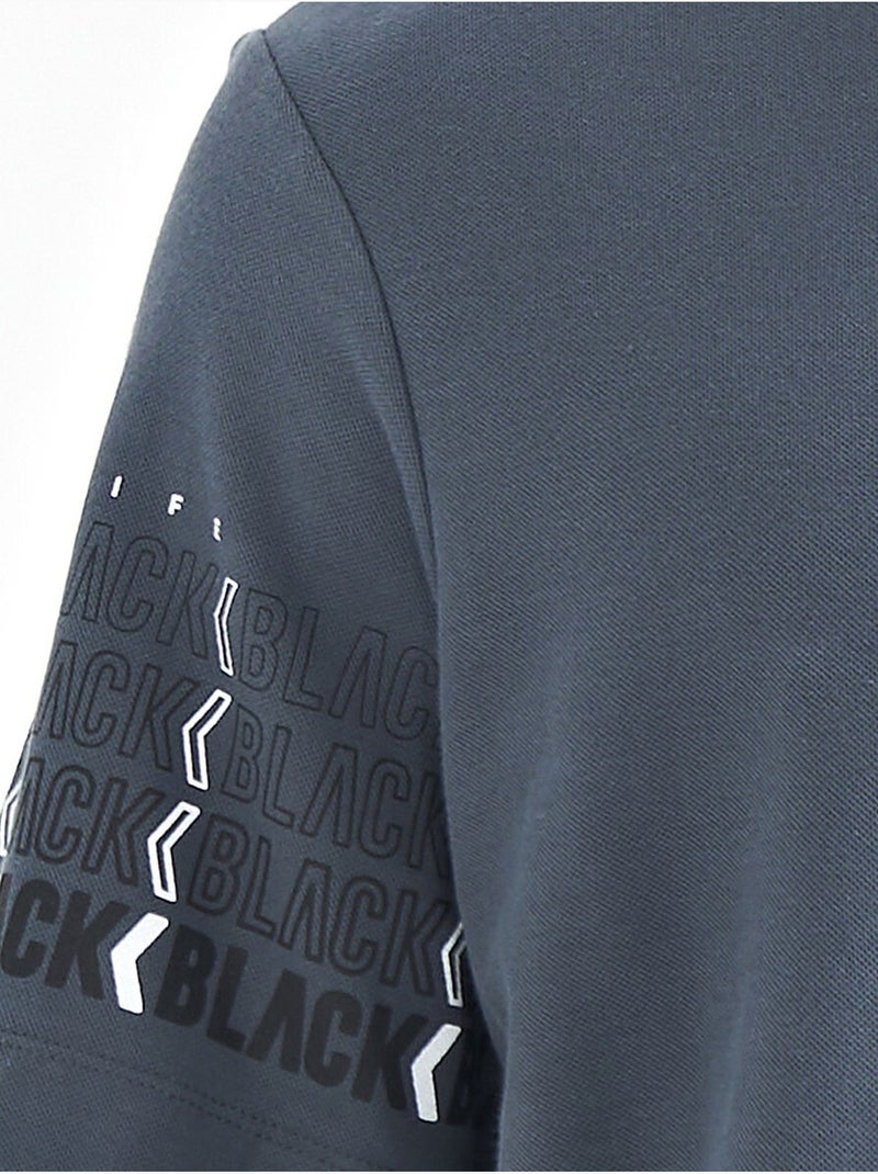 Bedrukt t-shirt met polokraag tommy Grijs - Kiabi