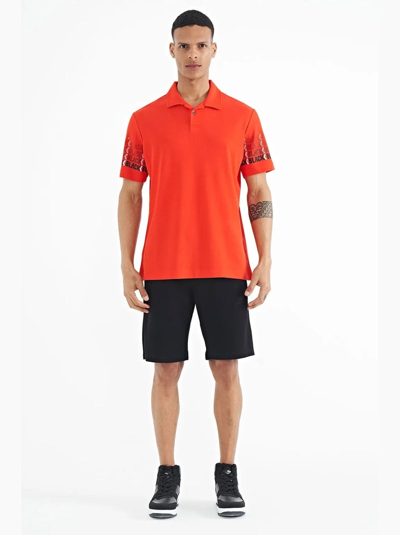 Bedrukt t-shirt met polokraag tommy Oranje - Kiabi
