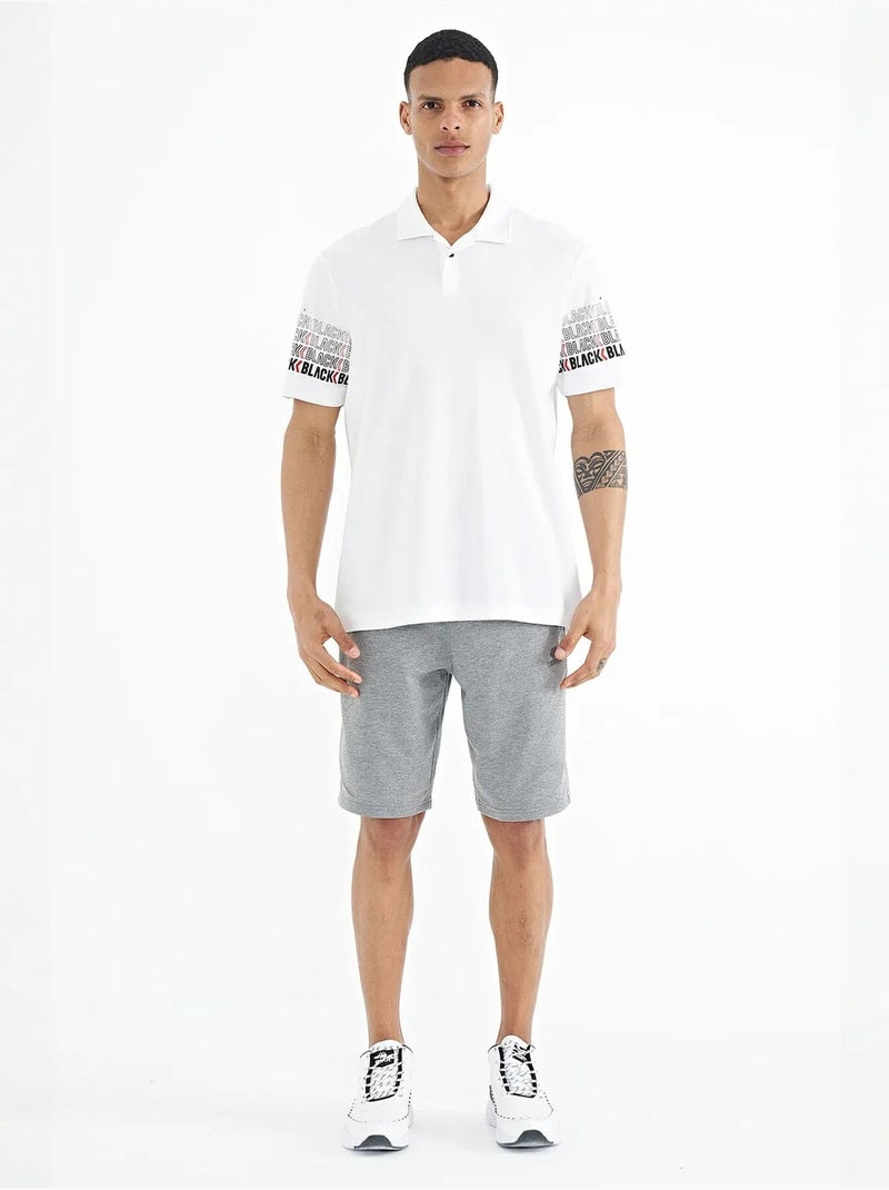 Bedrukt t-shirt met polokraag tommy Wit - Kiabi