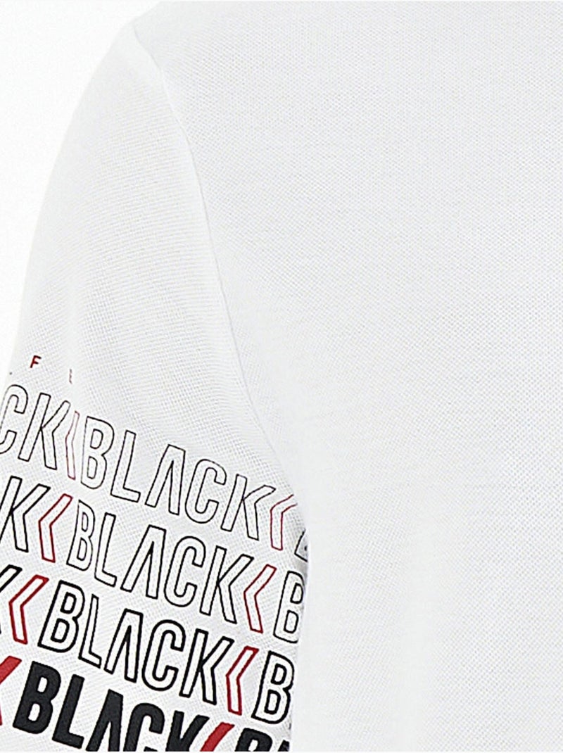 Bedrukt t-shirt met polokraag tommy Wit - Kiabi