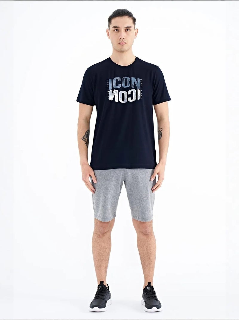 Bedrukt t-shirt met ronde hals en patch tommy Marineblauw - Kiabi