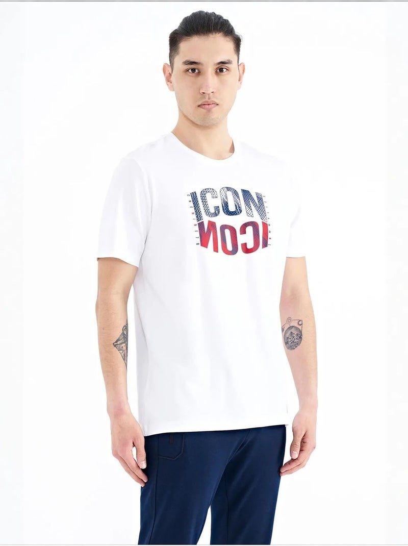 Bedrukt t-shirt met ronde hals en patch tommy Wit - Kiabi