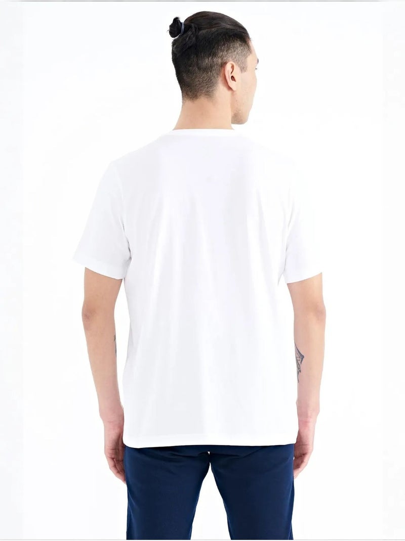 Bedrukt t-shirt met ronde hals en patch tommy Wit - Kiabi