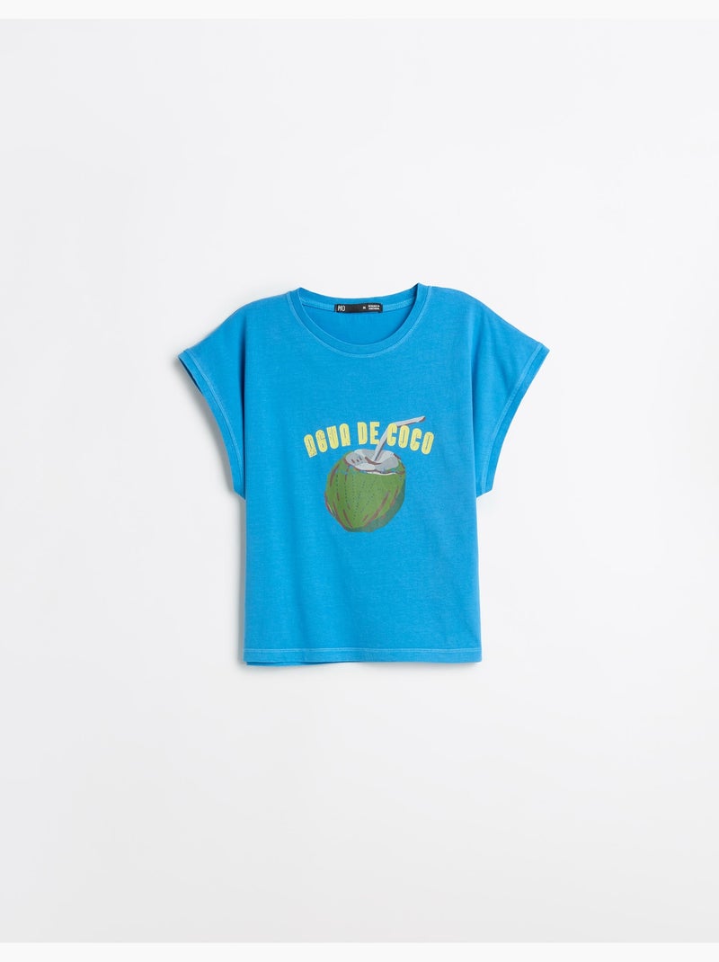 Bedrukt T-shirt, MO Fashion Blauw - Kiabi