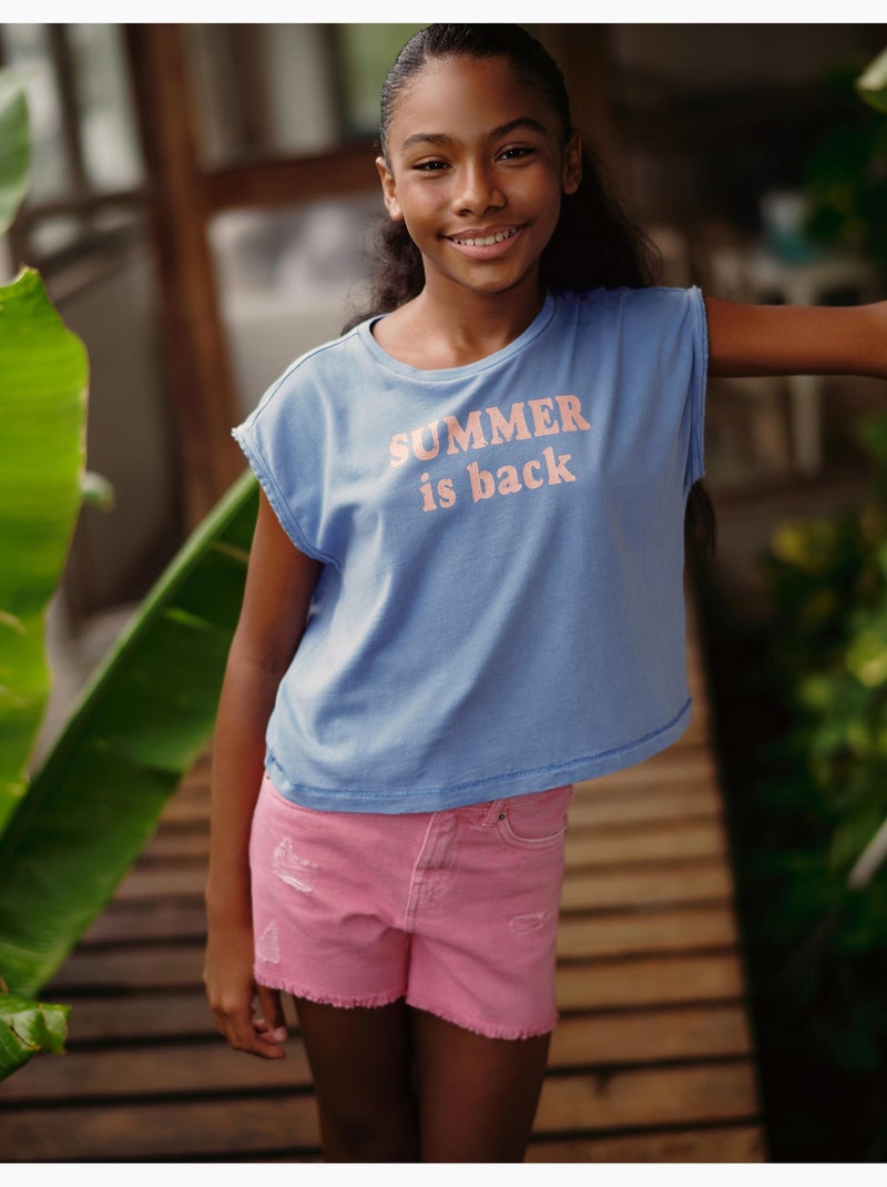 Bedrukt T-shirt, MO Fashion Blauw - Kiabi