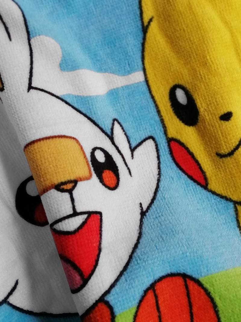 Bedrukte badcape van 100% katoen, pokemon grass Hemelsblauw - Kiabi