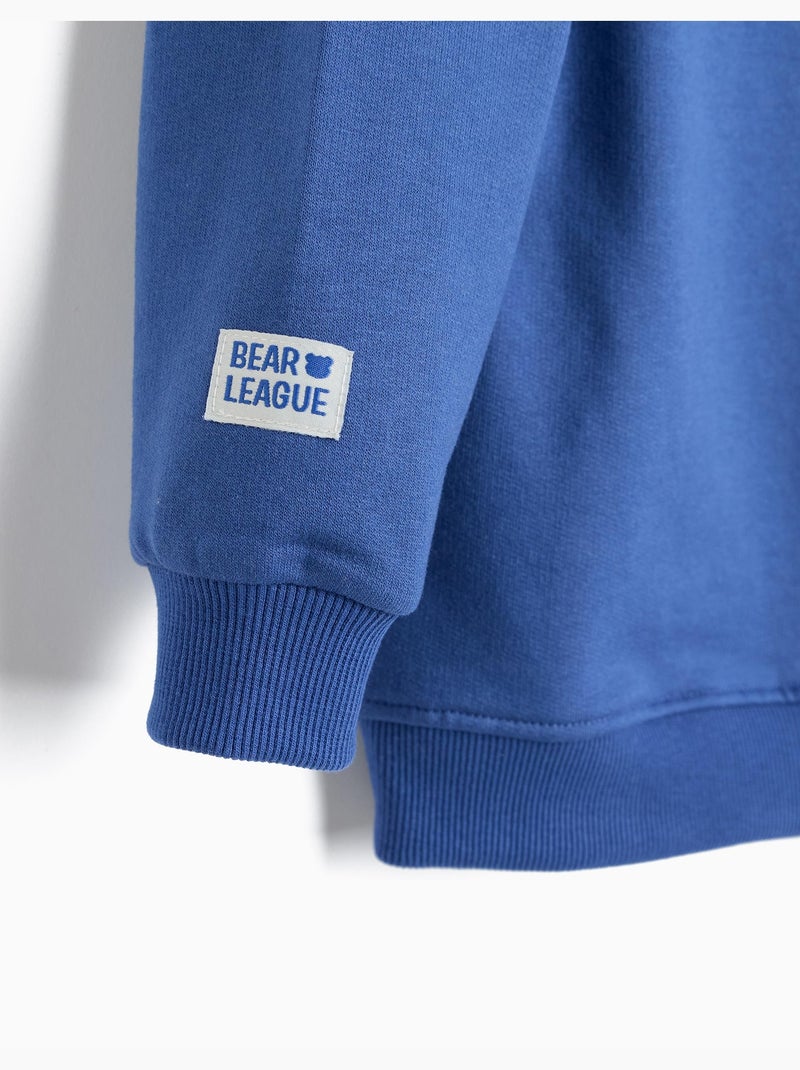 Bedrukte capuchon trui, mo fashion Blauw - Kiabi