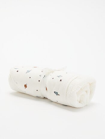 Bedrukte deken van katoenen jerseytricot en fleece
