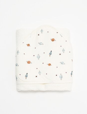 Bedrukte deken van katoenen jerseytricot en fleece