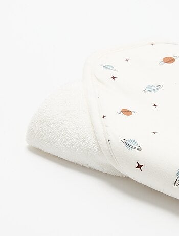 Bedrukte deken van katoenen jerseytricot en fleece
