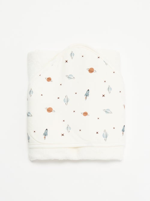 Bedrukte deken van katoenen jerseytricot en fleece - Kiabi Bedrukte deken van katoenen jerseytricot en fleece - Kiabi