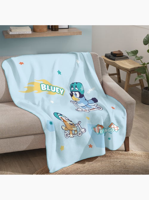 Bedrukte fleece plaid, bluey step - Kiabi