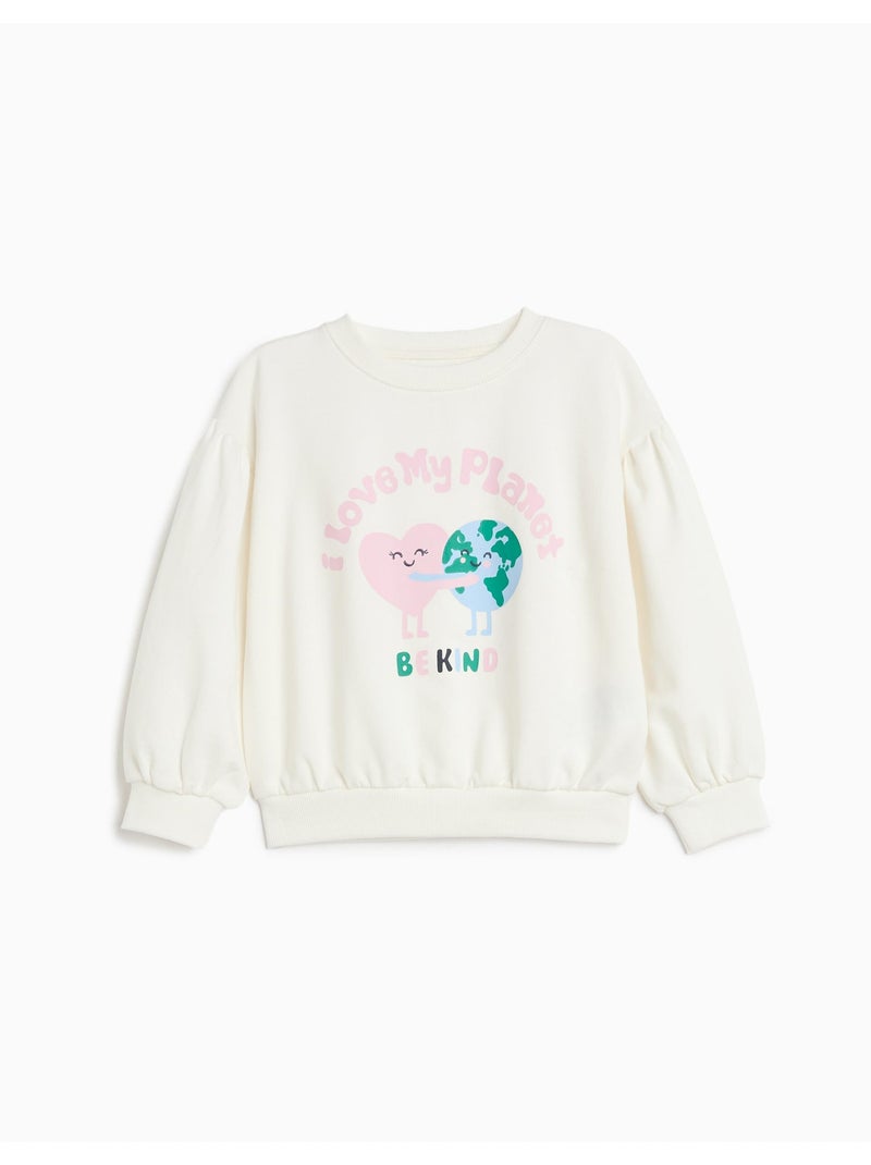 Bedrukte fleece trui, mo fashion Wit - Kiabi