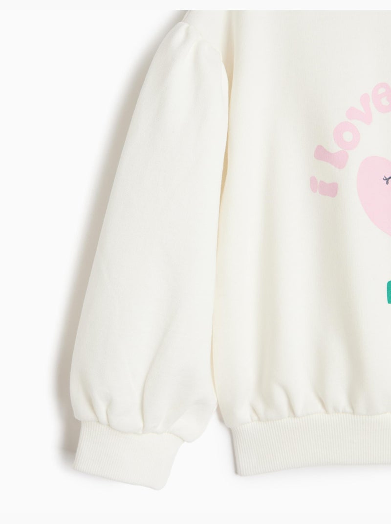 Bedrukte fleece trui, mo fashion Wit - Kiabi