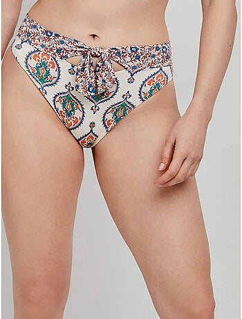 Bedrukte hoge bikini slip