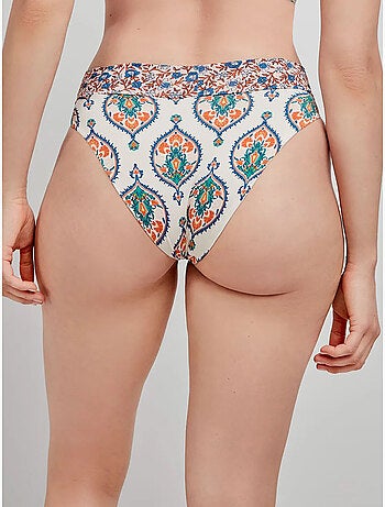 Bedrukte hoge bikini slip