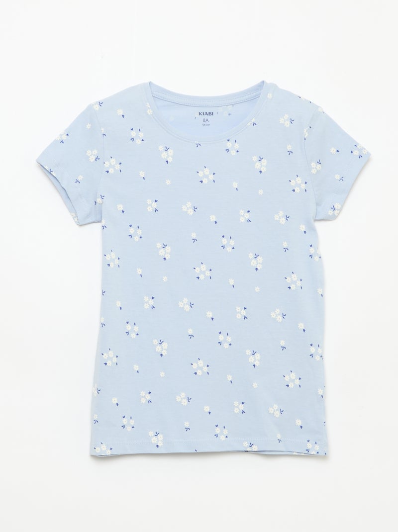 Bedrukte korte pyjama - 2-delig Blauw - Kiabi