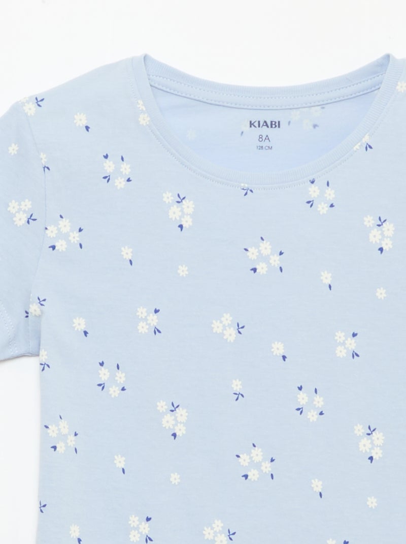 Bedrukte korte pyjama - 2-delig Blauw - Kiabi