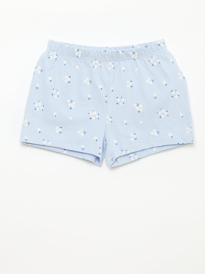 Bedrukte korte pyjama - 2-delig Blauw - Kiabi