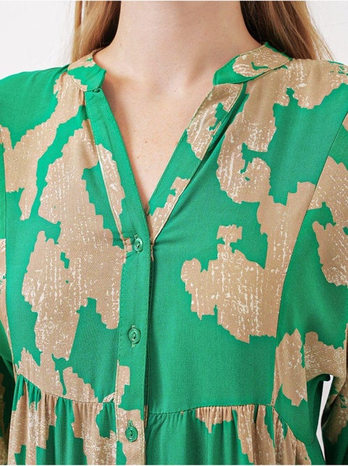 Bedrukte maxi-jurk met v-hals bdart - Kiabi Bedrukte maxi-jurk met v-hals bdart - Kiabi