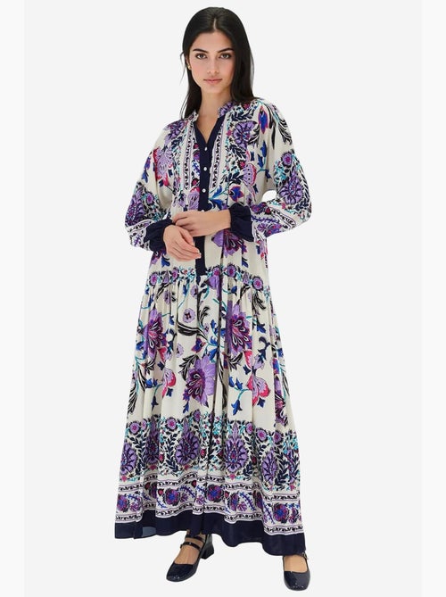 Bedrukte maxi-jurk met v-hals bdart - Kiabi Bedrukte maxi-jurk met v-hals bdart - Kiabi