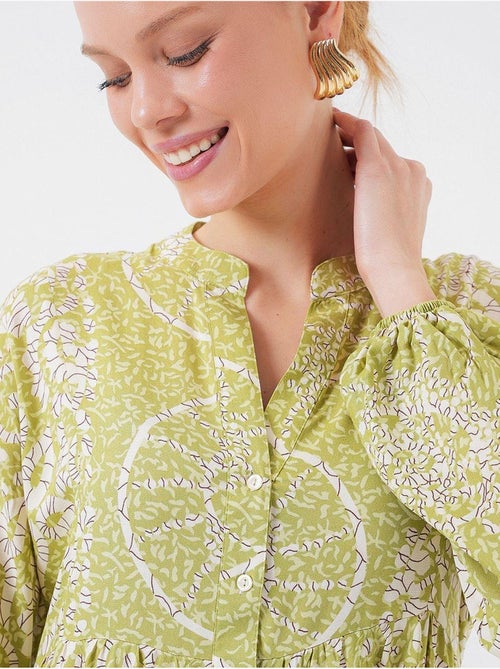 Bedrukte maxi-jurk met v-hals bdart - Kiabi Bedrukte maxi-jurk met v-hals bdart - Kiabi