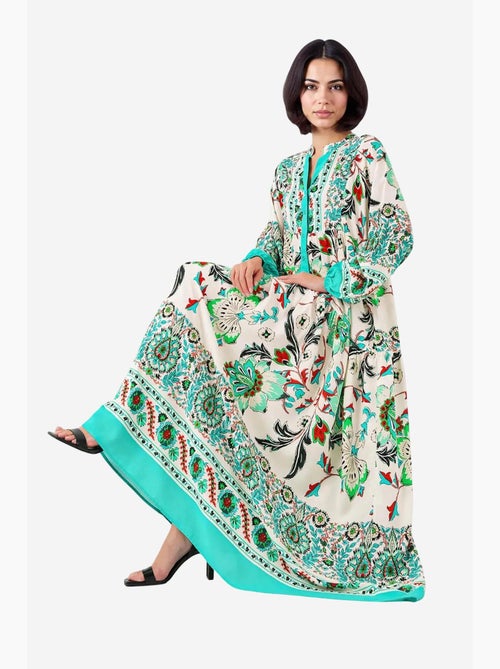 Bedrukte maxi-jurk met v-hals bdart - Kiabi Bedrukte maxi-jurk met v-hals bdart - Kiabi