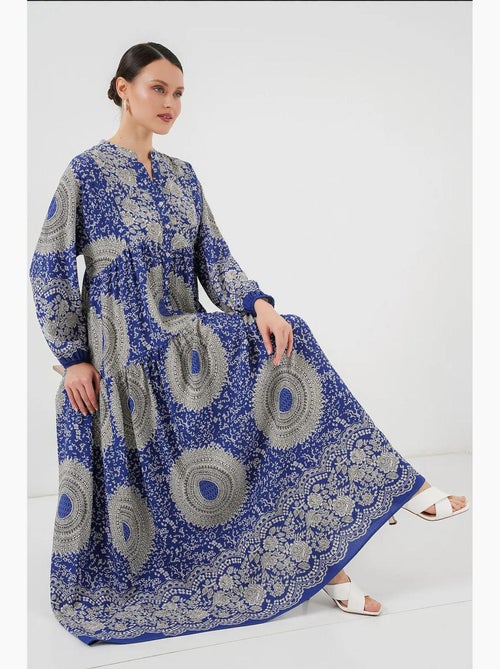 Bedrukte maxi-jurk met v-hals en knoopsluiting bdart - Kiabi